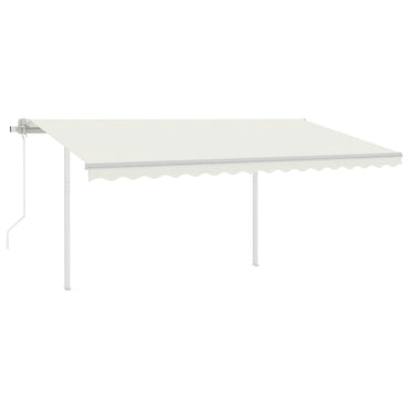 vidaXL Store banne automatique avec LED et capteur de vent 4x3,5 m Crème