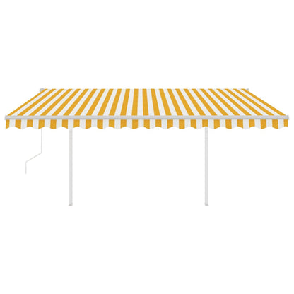 vidaXL Auvent automatique avec LED et capteur de vent 4 x 3,5 m Jaune et blanc