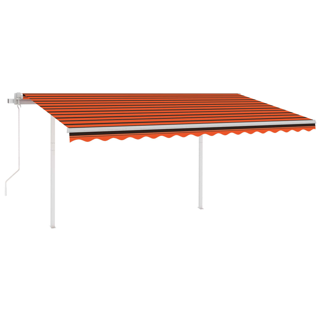 vidaXL Automatische Markise mit LED & Windsensor 4x3,5 m Orange Braun