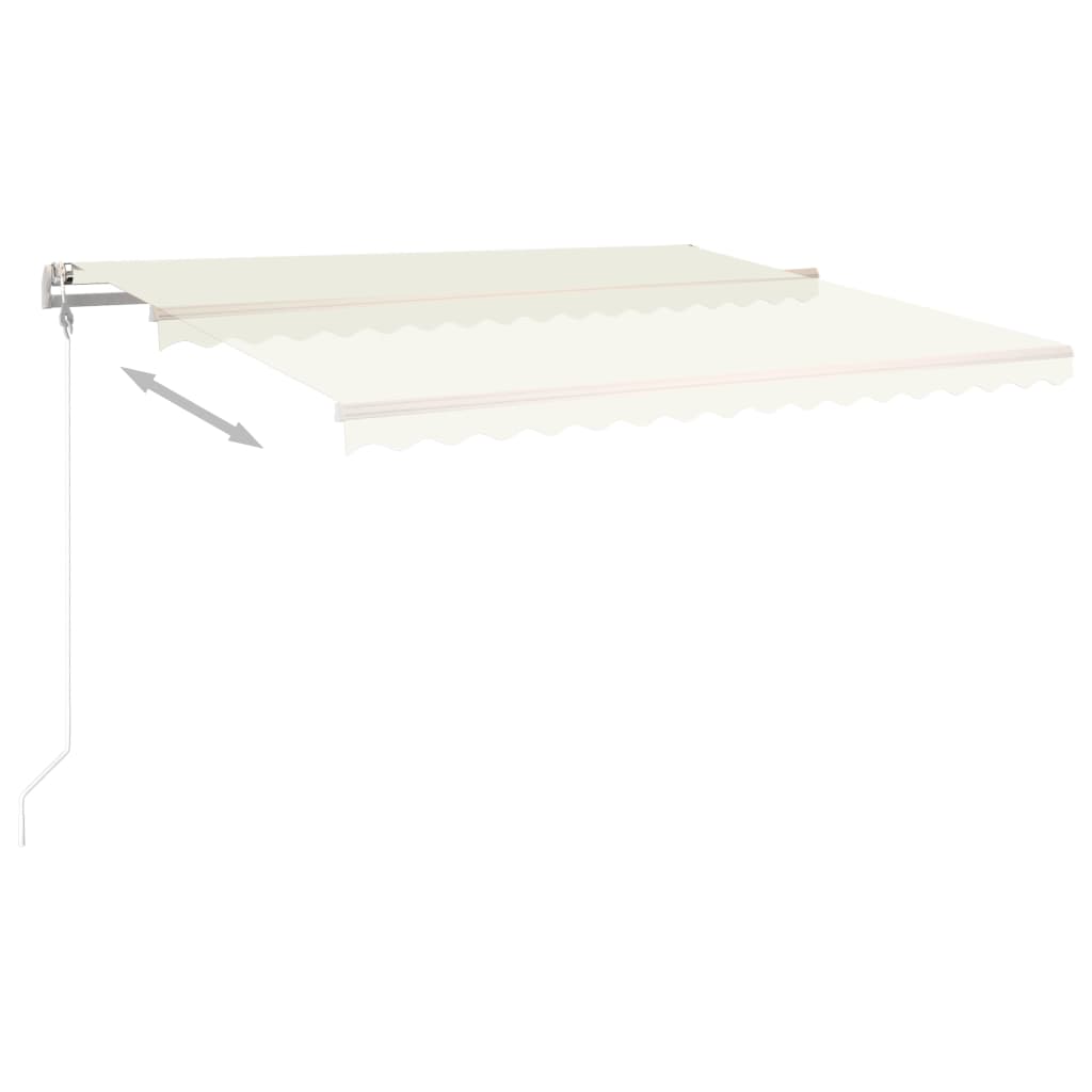 vidaXL Store banne manuel avec poteaux 4,5x3,5 m Crème