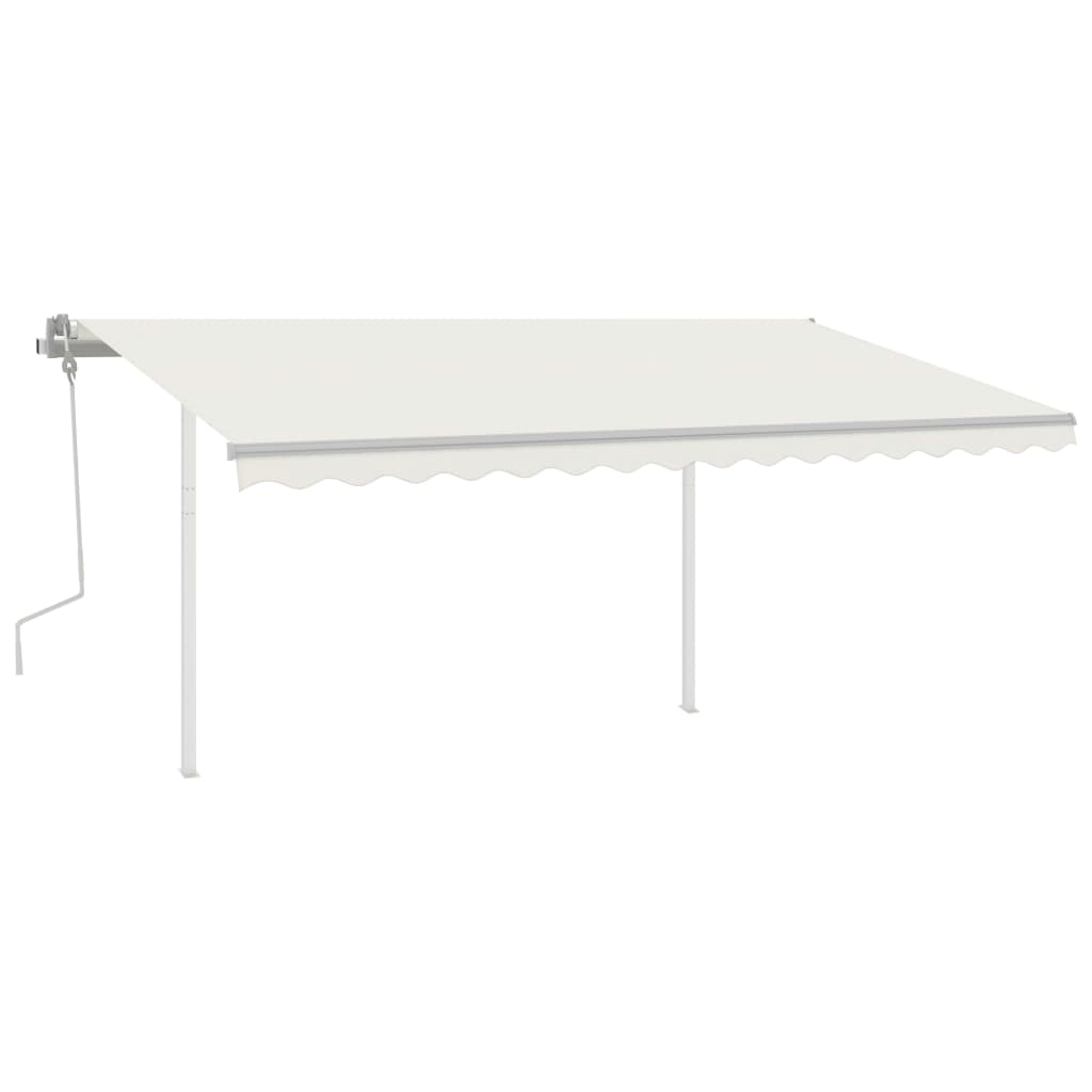 vidaXL Auvent rétractable manuel avec LED 4,5x3,5 m Crème