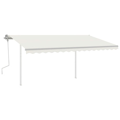 vidaXL Auvent rétractable manuel avec LED 4,5x3,5 m Crème