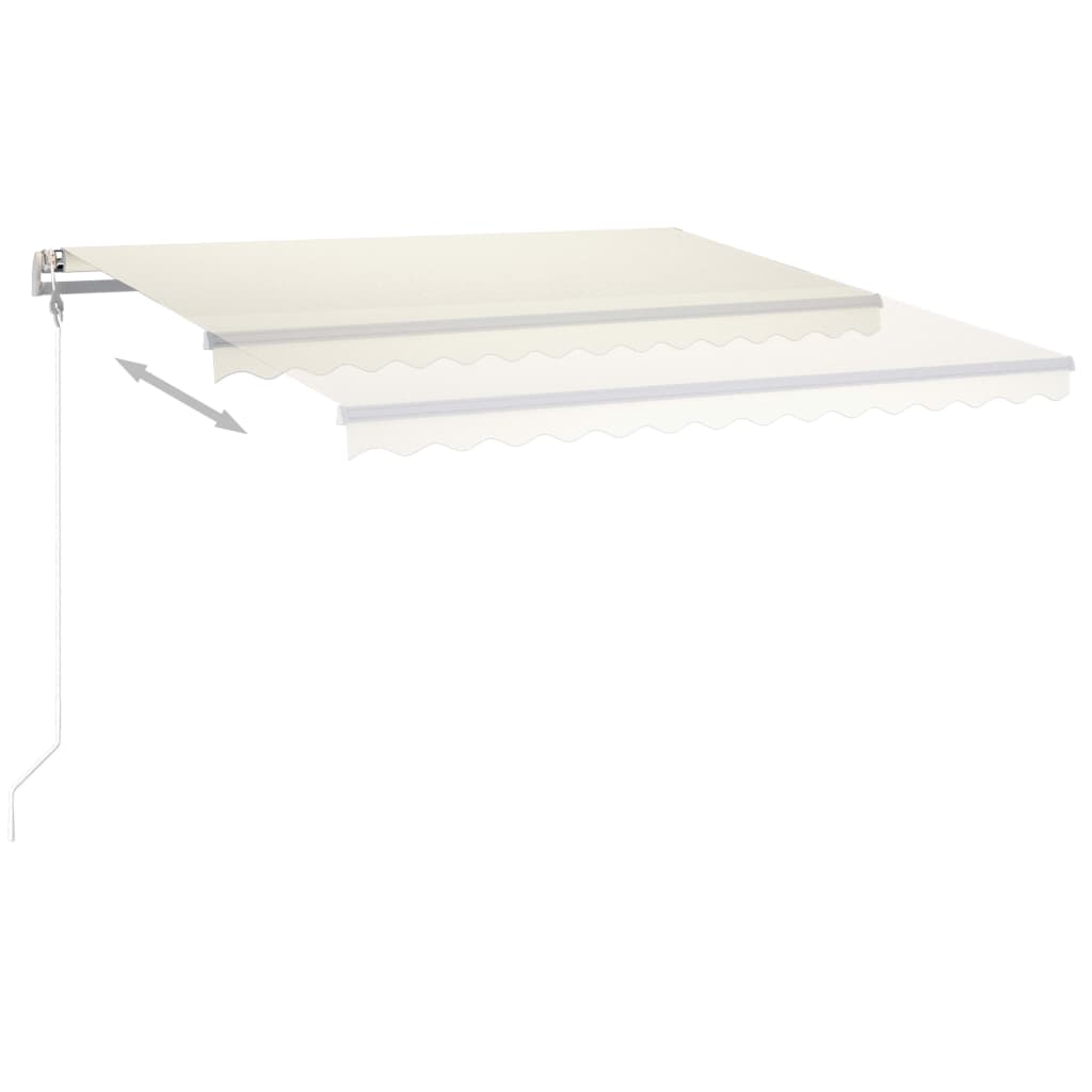 vidaXL Auvent rétractable manuel avec LED 4,5x3,5 m Crème