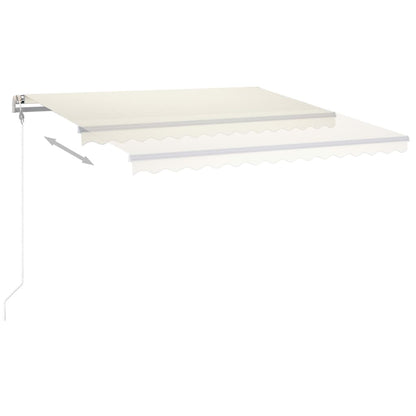vidaXL Auvent rétractable manuel avec LED 4,5x3,5 m Crème