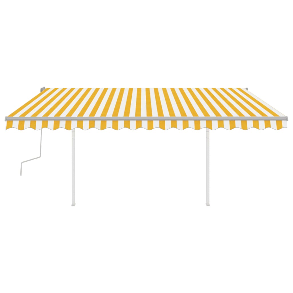 vidaXL Store manuel rétractable à LED 4,5x3,5 m Jaune et Blanc