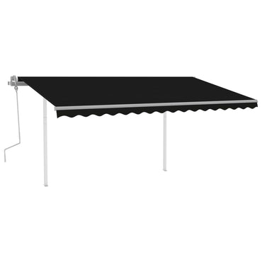 vidaXL Store banne manuel à LED 4,5x3,5 m Anthracite