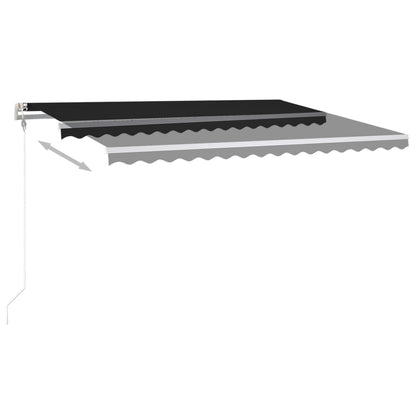 vidaXL Store banne manuel à LED 4,5x3,5 m Anthracite