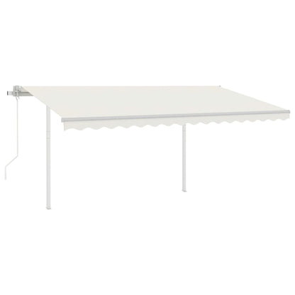 vidaXL Auvent Rétractable Automatique avec Poteaux 4,5x3,5 m Crème