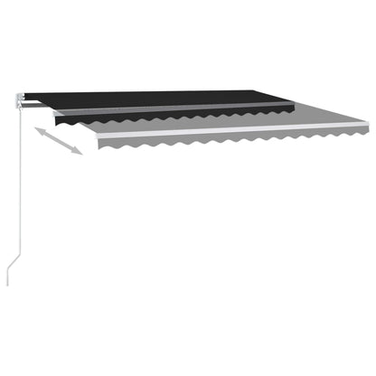 vidaXL Auvent Rétractable Automatique avec Poteau 4,5x3,5 m Anthracite