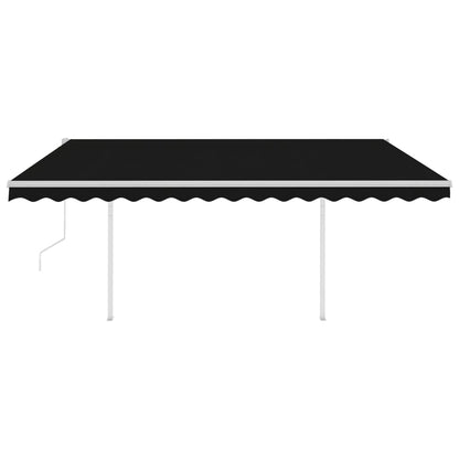 vidaXL Auvent Rétractable Automatique avec Poteau 4,5x3,5 m Anthracite
