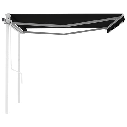 vidaXL Auvent Rétractable Automatique avec Poteau 4,5x3,5 m Anthracite