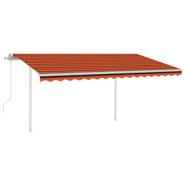 vidaXL Markise Automatisch Einziehbar mit Pfosten 4,5x3,5 m