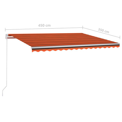 vidaXL Markise Automatisch Einziehbar mit Pfosten 4,5x3,5 m