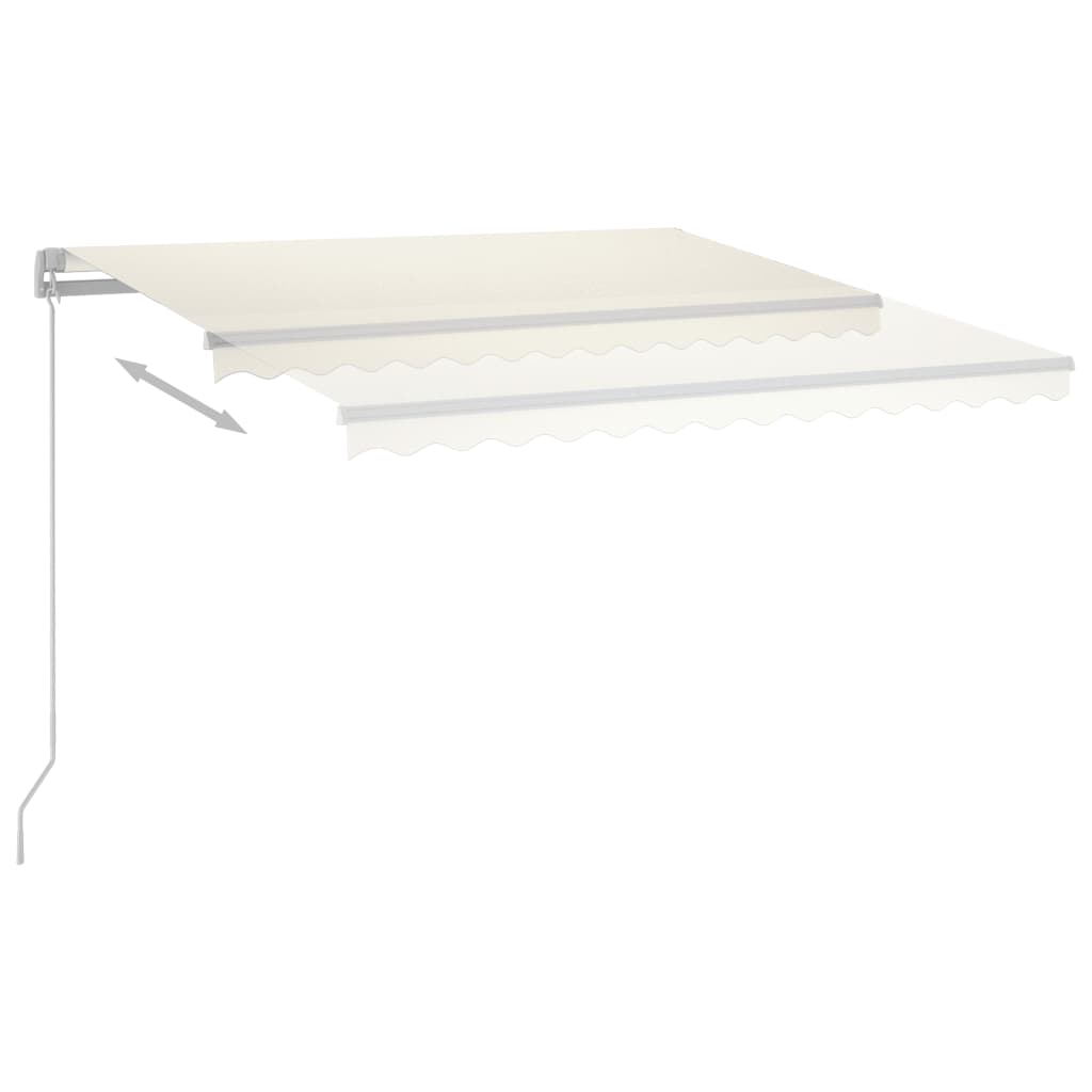 vidaXL Store banne automatique avec LED et capteur de vent 4,5x3,5 m Crème