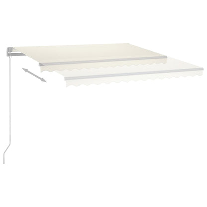 vidaXL Store banne automatique avec LED et capteur de vent 4,5x3,5 m Crème