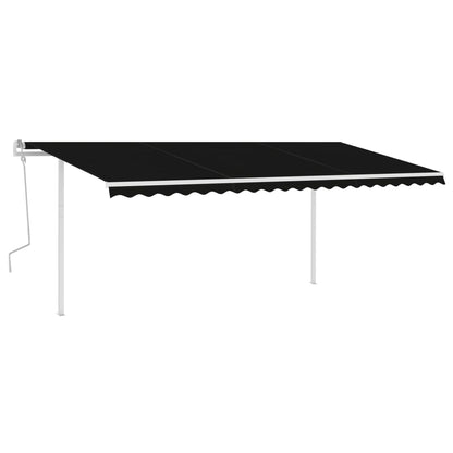 vidaXL Auvent manuel rétractable avec poteaux 5x3,5 m Anthracite