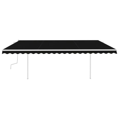vidaXL Auvent manuel rétractable avec poteaux 5x3,5 m Anthracite