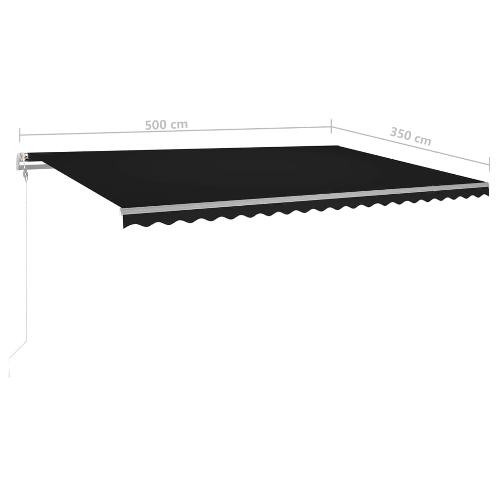 vidaXL Auvent manuel rétractable avec poteaux 5x3,5 m Anthracite