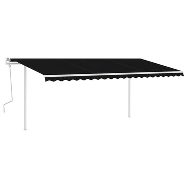 vidaXL Store banne manuel à LED 5x3,5 m anthracite