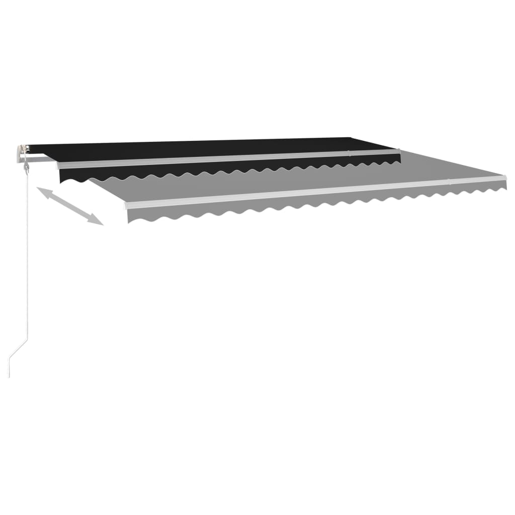 vidaXL Store banne manuel à LED 5x3,5 m anthracite