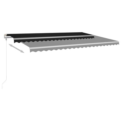 vidaXL Store banne manuel à LED 5x3,5 m anthracite