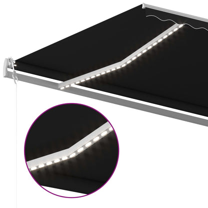 vidaXL Store banne manuel à LED 5x3,5 m anthracite