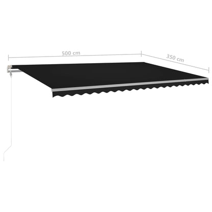 vidaXL Store banne manuel à LED 5x3,5 m anthracite