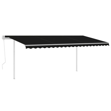 vidaXL Store banne rétractable automatique avec poteaux 5x3,5 m anthracite