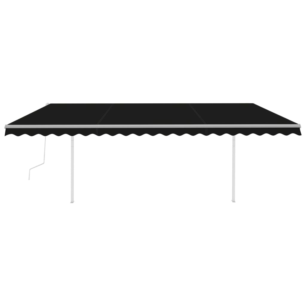vidaXL Store banne rétractable automatique avec poteaux 5x3,5 m anthracite