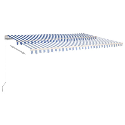 vidaXL Automatische Markise mit LED & Windsensor 5x3,5 m Blau und Weiß