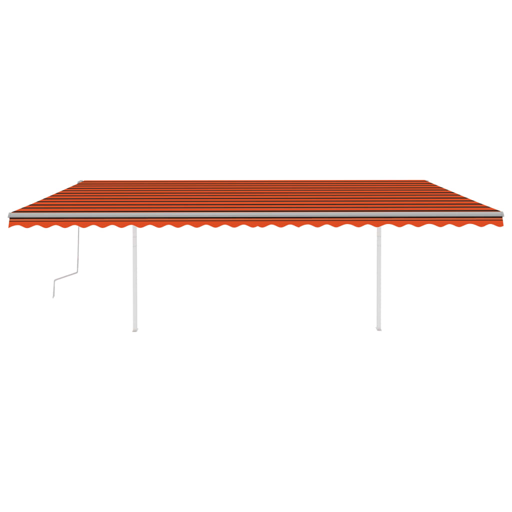 vidaXL Markise Manuell Einziehbar mit Pfosten 6x3,5 m Orange & Braun