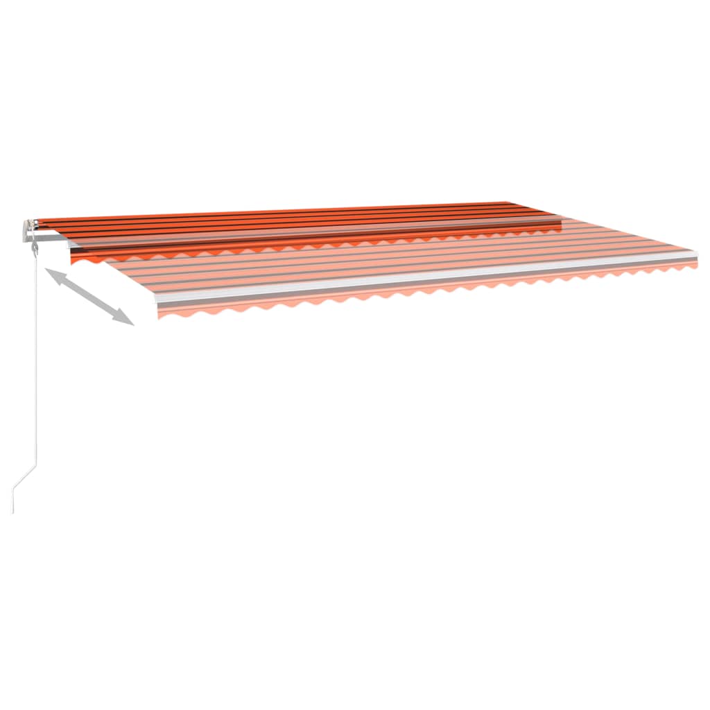 vidaXL Markise Manuell Einziehbar mit Pfosten 6x3,5 m Orange & Braun