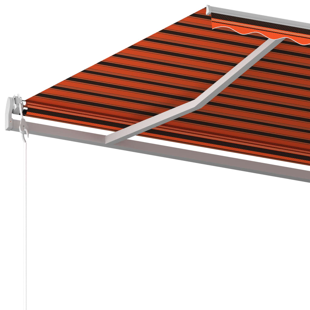 vidaXL Markise Manuell Einziehbar mit Pfosten 6x3,5 m Orange & Braun