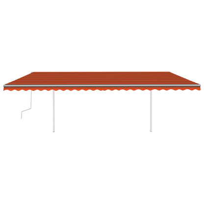 vidaXL Markise Manuell Einziehbar mit LED 6x3,5 m Orange und Braun