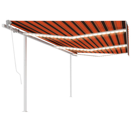 vidaXL Automatische Markise mit LED & Windsensor 6x3,5 m Orange Braun