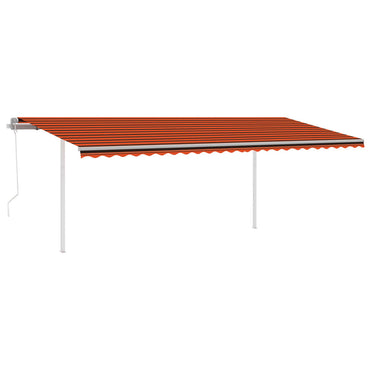 vidaXL Automatische Markise mit LED & Windsensor 6x3,5 m Orange Braun