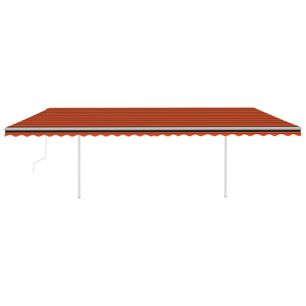 vidaXL Automatische Markise mit LED & Windsensor 6x3,5 m Orange Braun