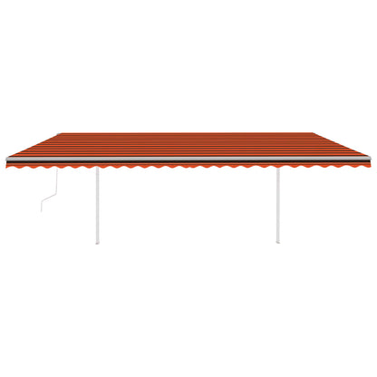 vidaXL Automatische Markise mit LED & Windsensor 6x3,5 m Orange Braun