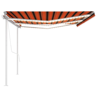 vidaXL Automatische Markise mit LED & Windsensor 6x3,5 m Orange Braun