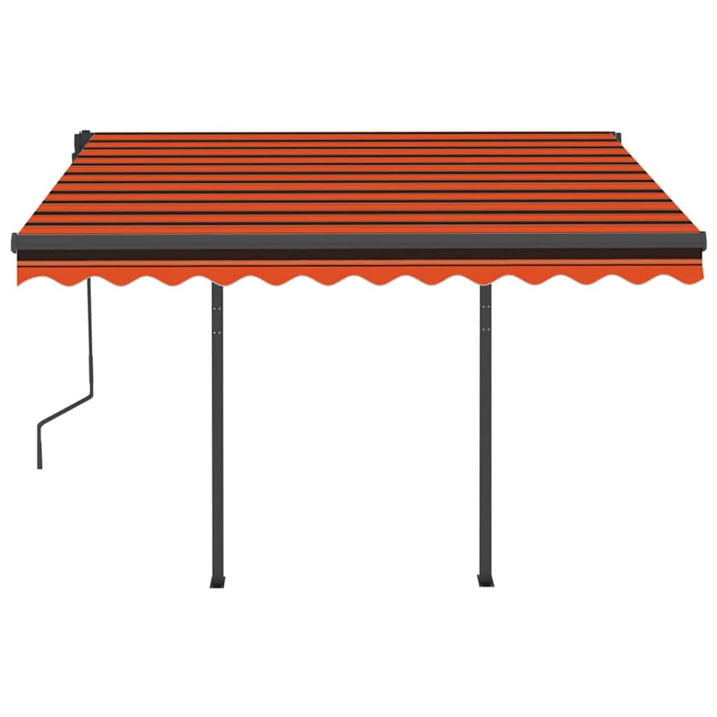 vidaXL Markise Manuell Einziehbar mit LED 3x2,5 m Orange und Braun