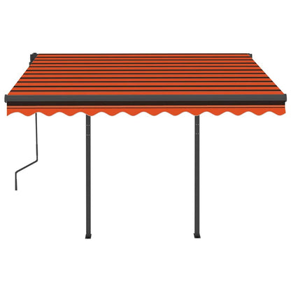 vidaXL Markise Manuell Einziehbar mit LED 3x2,5 m Orange und Braun