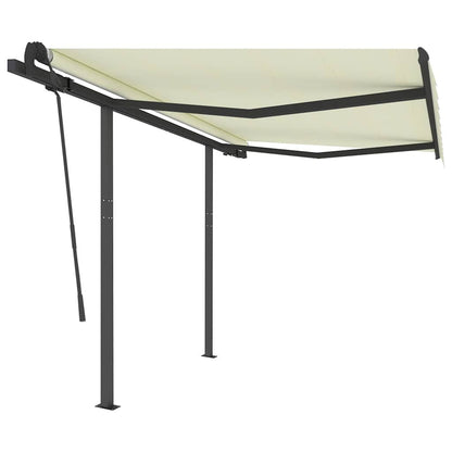 vidaXL Markise Automatisch Einziehbar mit Pfosten 3x2,5 m Creme