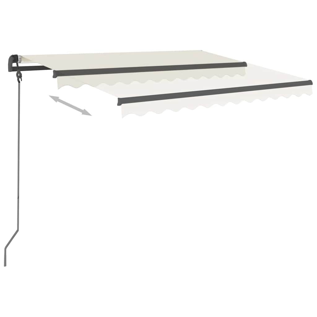 vidaXL Markise Automatisch Einziehbar mit Pfosten 3x2,5 m Creme