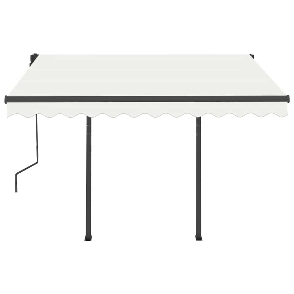 vidaXL Markise Automatisch Einziehbar mit Pfosten 3x2,5 m Creme