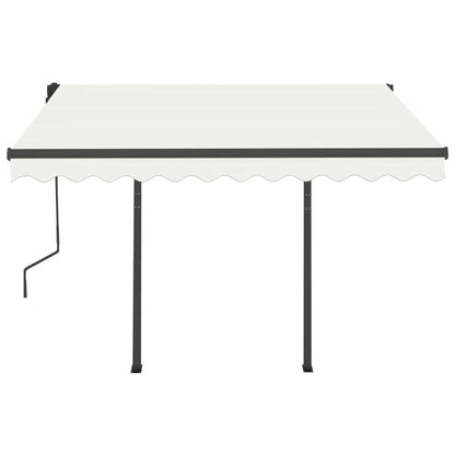 vidaXL Markise Automatisch Einziehbar mit Pfosten 3x2,5 m Creme