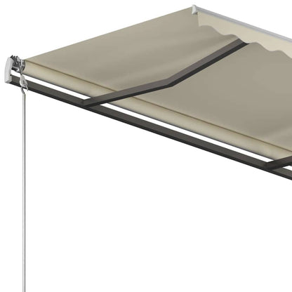 vidaXL Markise Automatisch Einziehbar mit Pfosten 3x2,5 m Creme