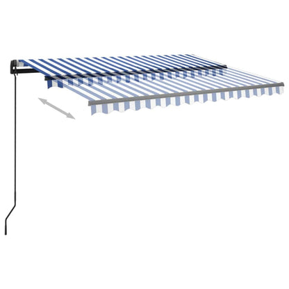 vidaXL Automatische Markise mit LED & Windsensor 3x2,5 m Blau Weiß