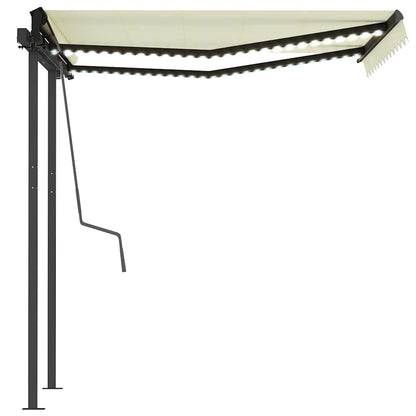 vidaXL Automatische Markise mit LED & Windsensor 3x2,5 m Creme