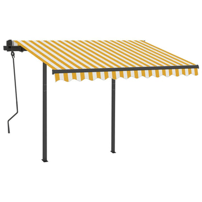 vidaXL Automatische Markise mit LED & Windsensor 3x2,5 m Gelb und Weiß