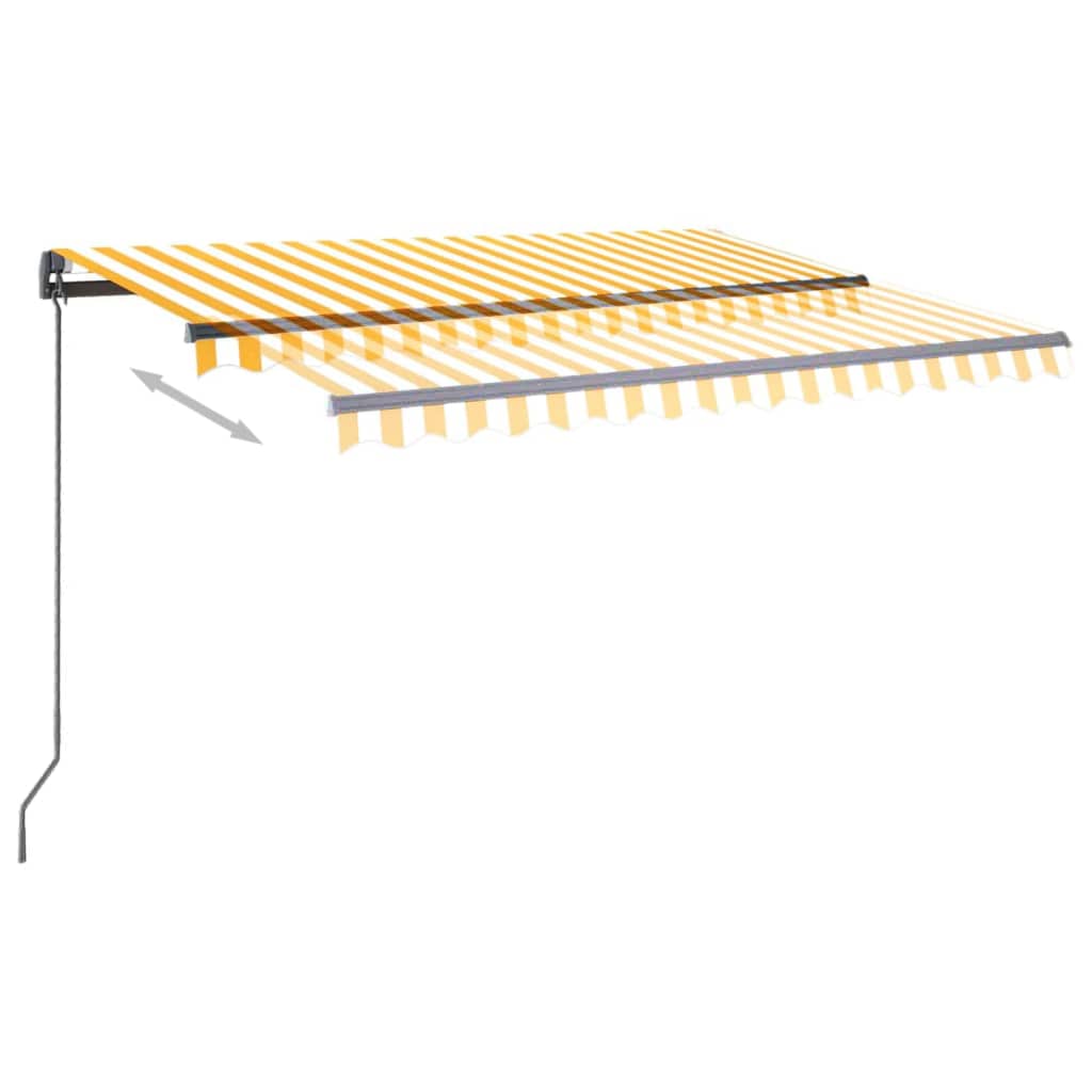 vidaXL Automatische Markise mit LED & Windsensor 3x2,5 m Gelb und Weiß
